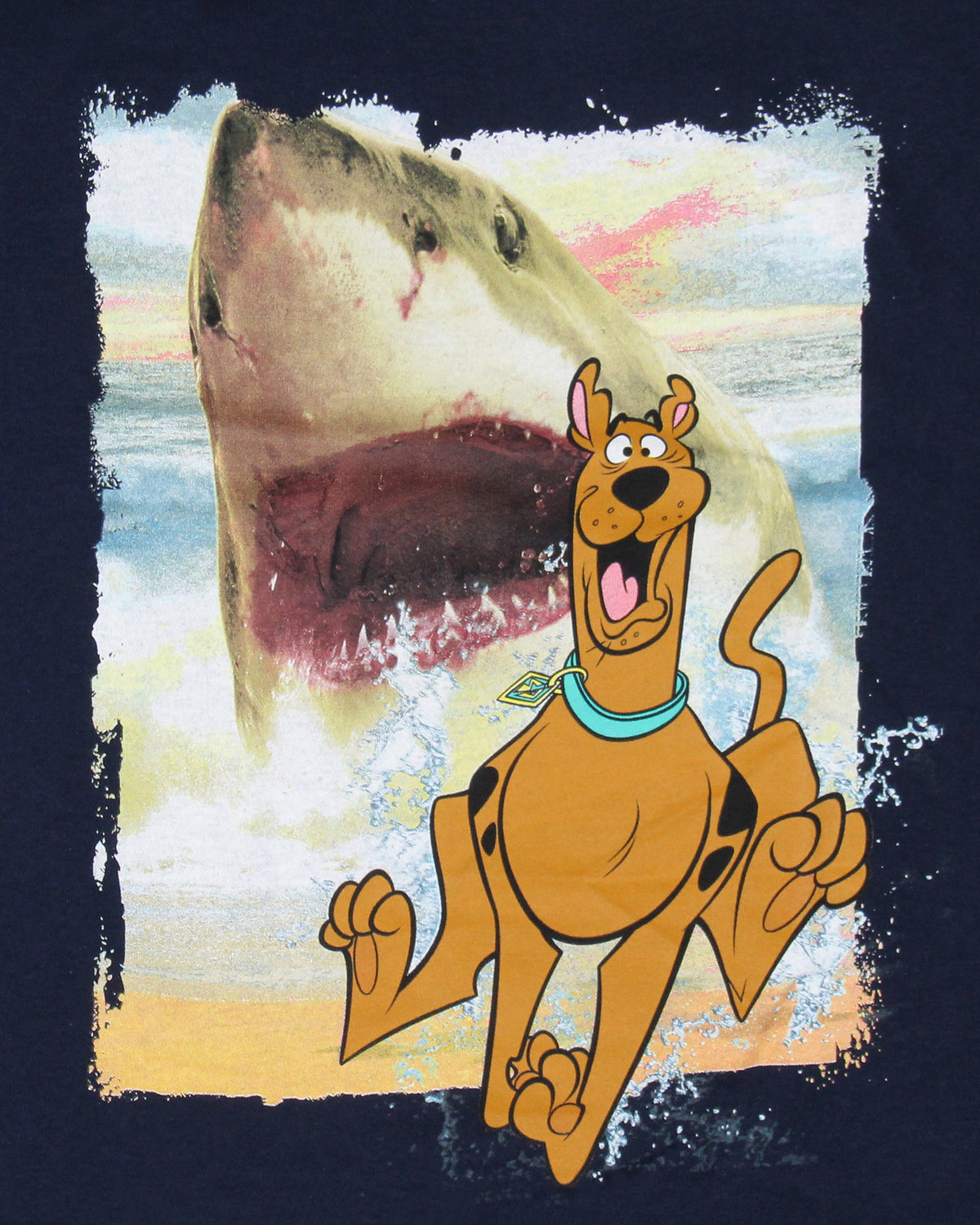 Scooby-Doo Boys' Shark Chasing Scooby Print Design T-Shirt Kids