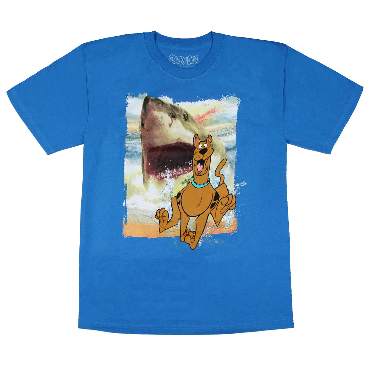 Scooby-Doo Boys' Shark Chasing Scooby Print Design T-Shirt Kids