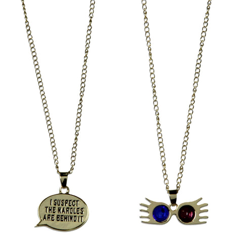 Harry Potter Luna Lovegood Necklace Set Suspect Nargles Talk Bubble 2 Piece