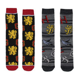 Harry Potter Socks Hogwarts Crest and Animal Designs 5 Pair Adult Crew Socks