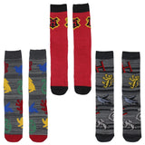 Harry Potter Socks Hogwarts Crest and Animal Designs 5 Pair Adult Crew Socks