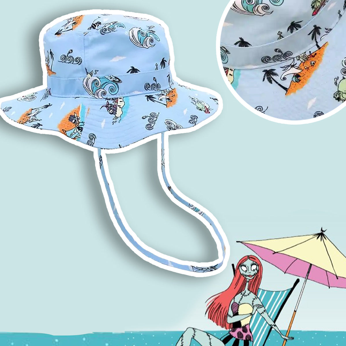 Disney Nightmare Before Christmas Pineapple Jack Adult Summer Bucket Sun Hat