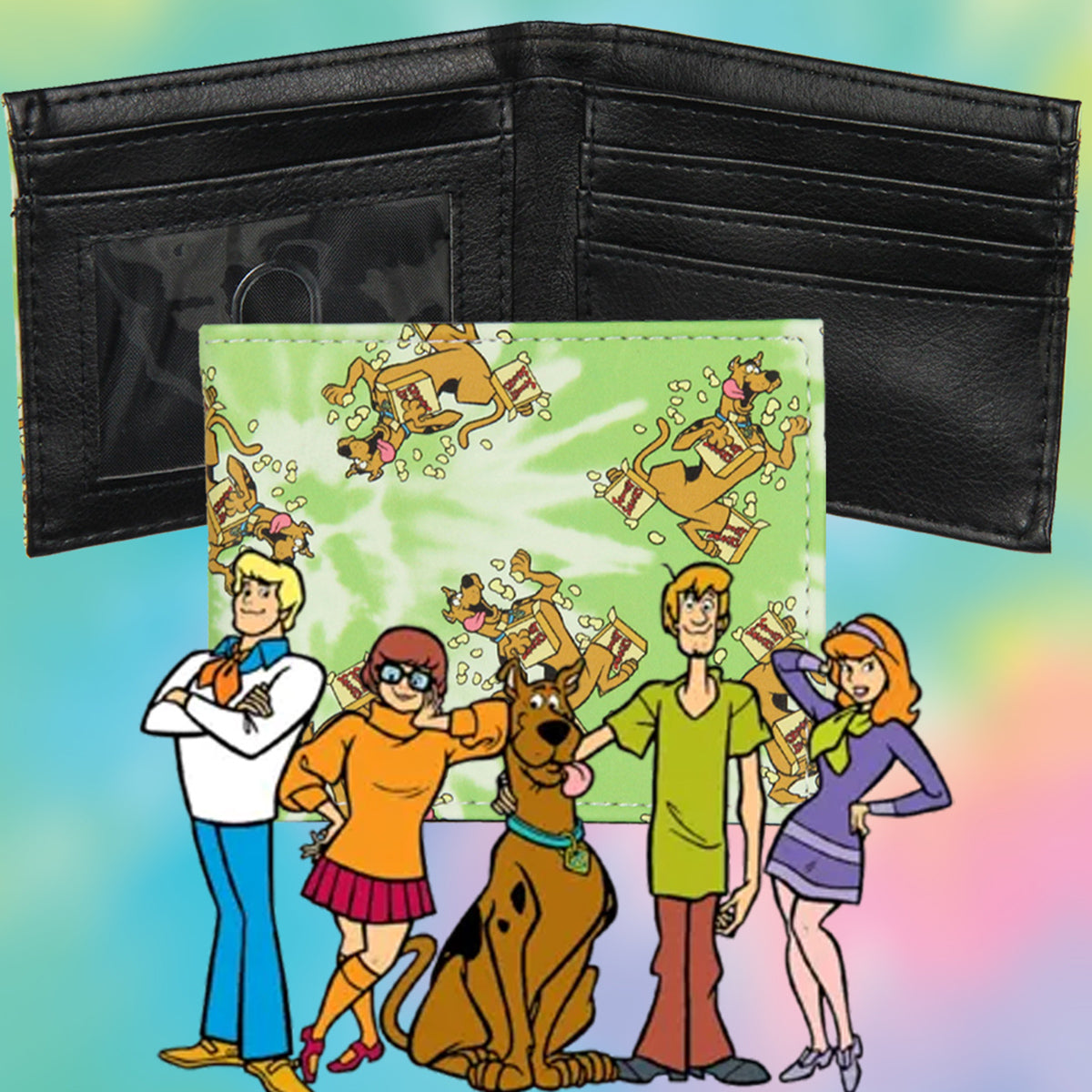 Scooby-Doo Men's Scooby Snacks Tie-Dye Bi-Fold Wallet