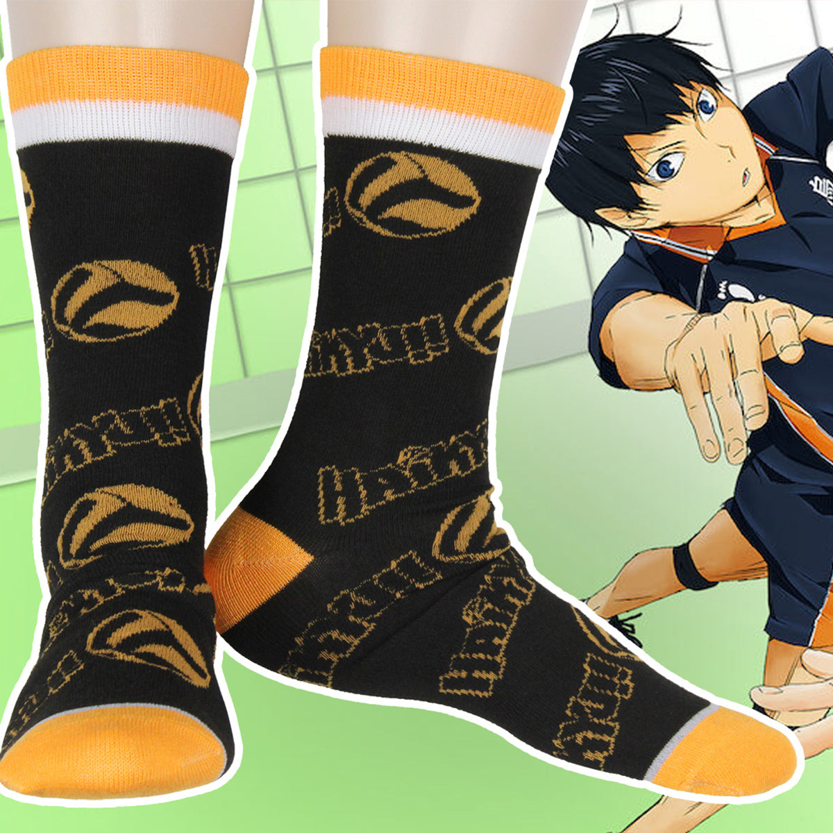 Haikyu!! Manga Anime Volleyball Inspired Adult Unisex Mid-Calf Crew Socks