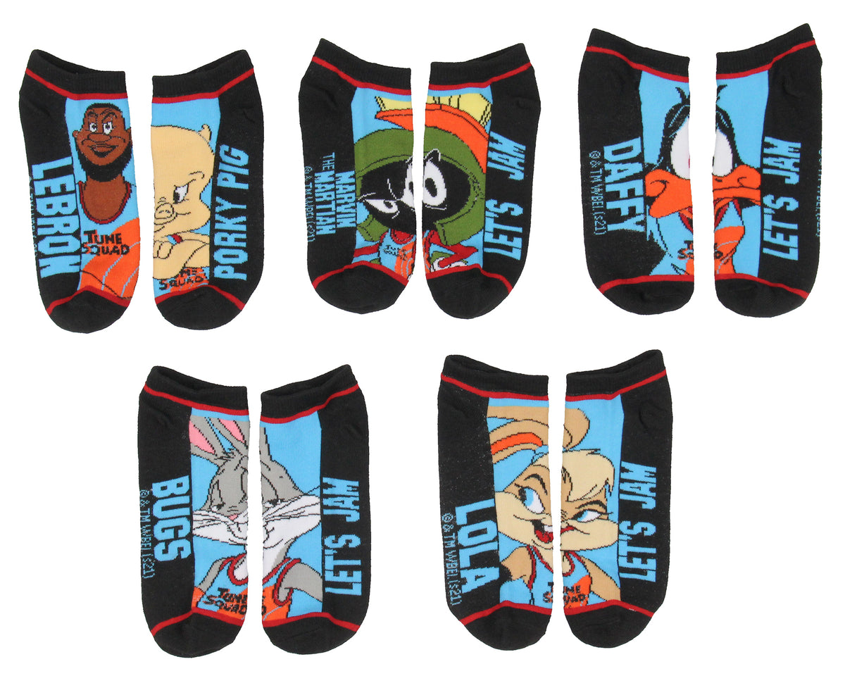 Space Jam A New Legacy Adult 5 Pack Mix And Match Unisex No Show Ankle Socks