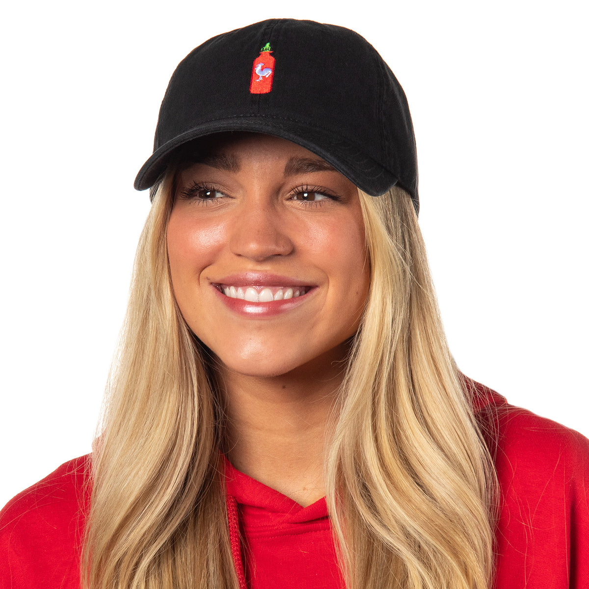 Sriracha Bottle With Chicken Embroidered Adjustable Hat For Men OSFM