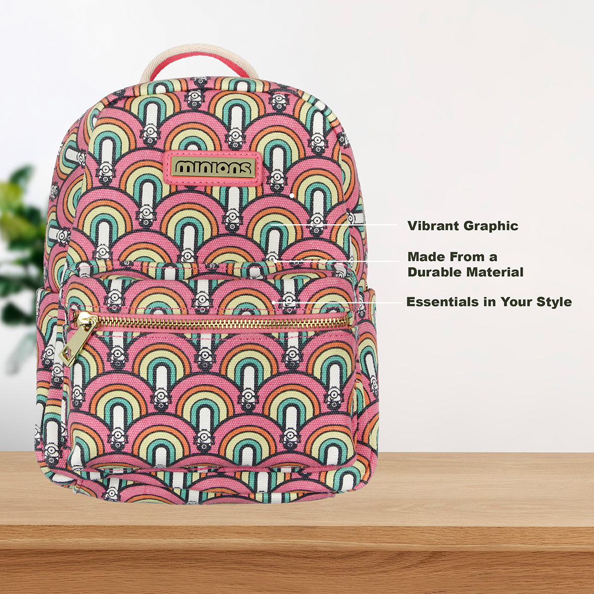 Despicable Me Minions Artist Series Rainbow Mini Canvas Backpack 11"