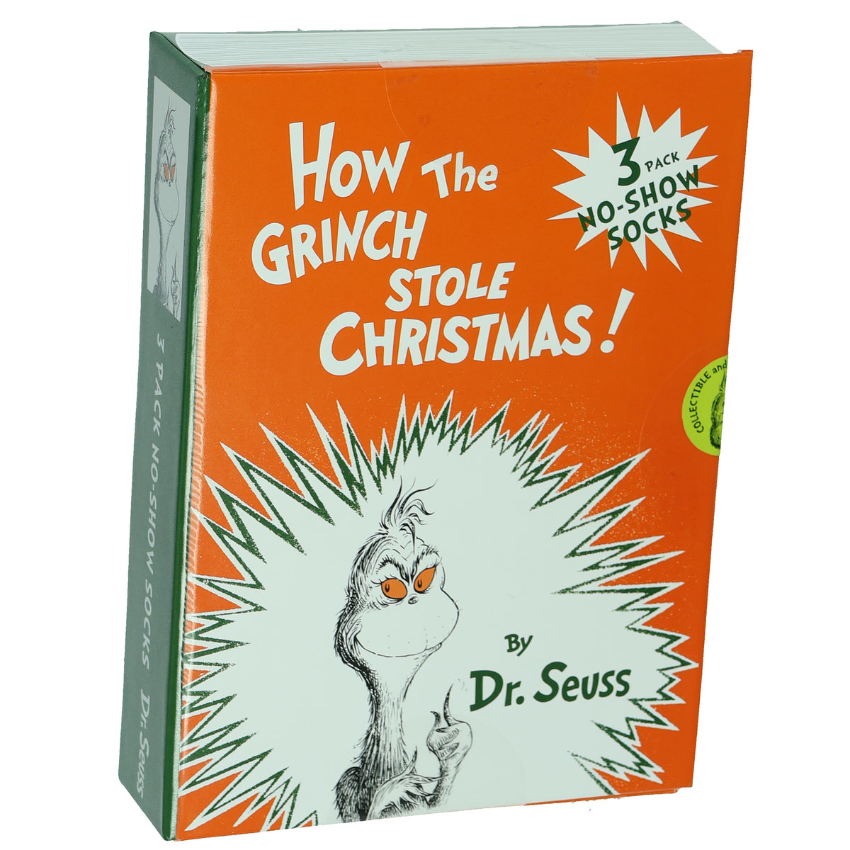Dr. Seuss Women's How The Grinch Stole Christmas 3 Pair No-Show Socks (OSFM)
