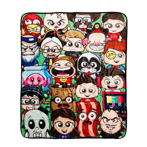FGTeeV Cartoon Character Group Throw Blanket 50" x 60" Soft Plush Throw Blanket