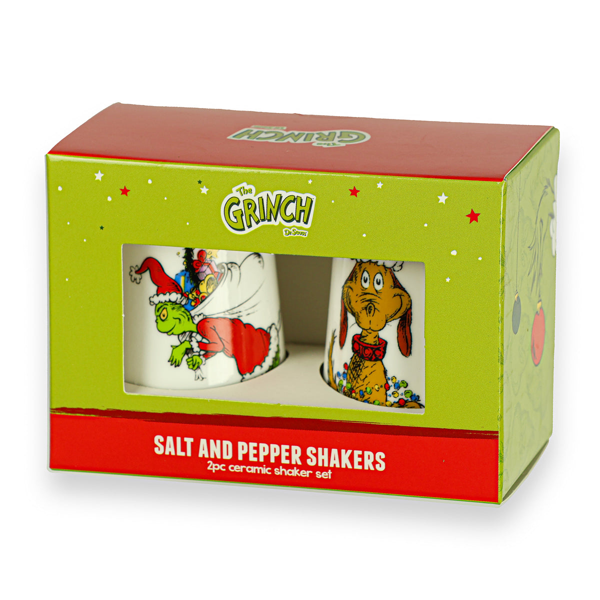 Dr. Seuss The Grinch & Max Ceramic Salt and Pepper Shakers Set