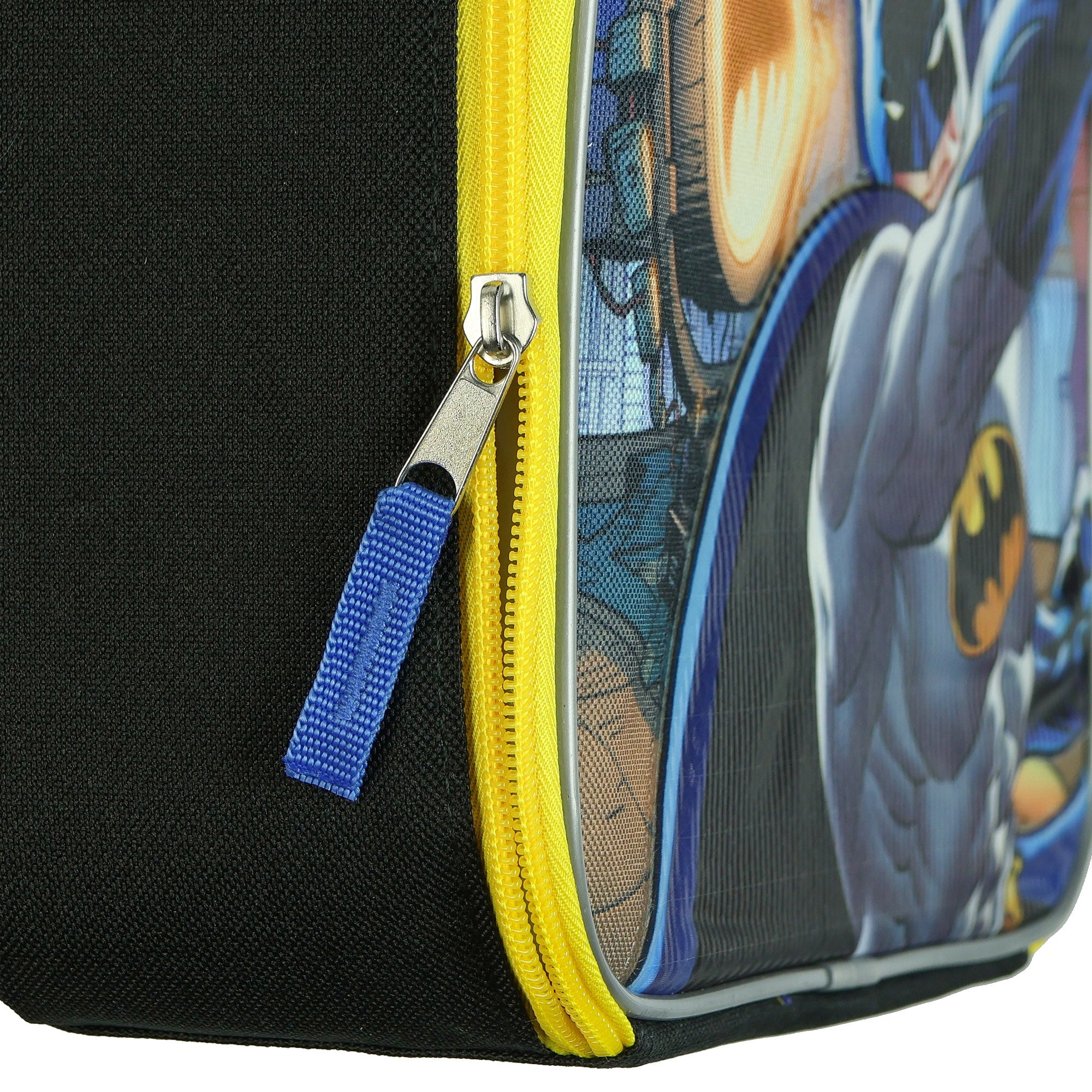 DC Comics Batman Lunch Box Bat Signal Kids Insulated Full Zip Tote Bag 10"