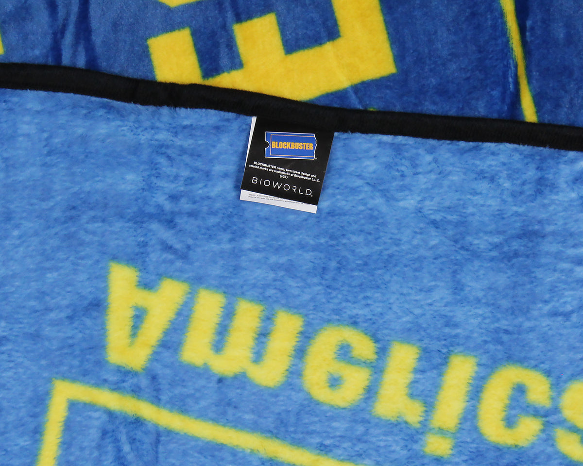 Blockbuster Video Movie VHS Case Fleece Fuzzy Plush Soft Throw Blanket