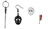 Friday The 13th Costume Jewelry Stud Dangle Closed Back Earrings Set 4 Pack