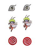 Naruto Shippuden Anime Manga Costume Jewelry Stud And Dangle Earrings Set 4 Pack