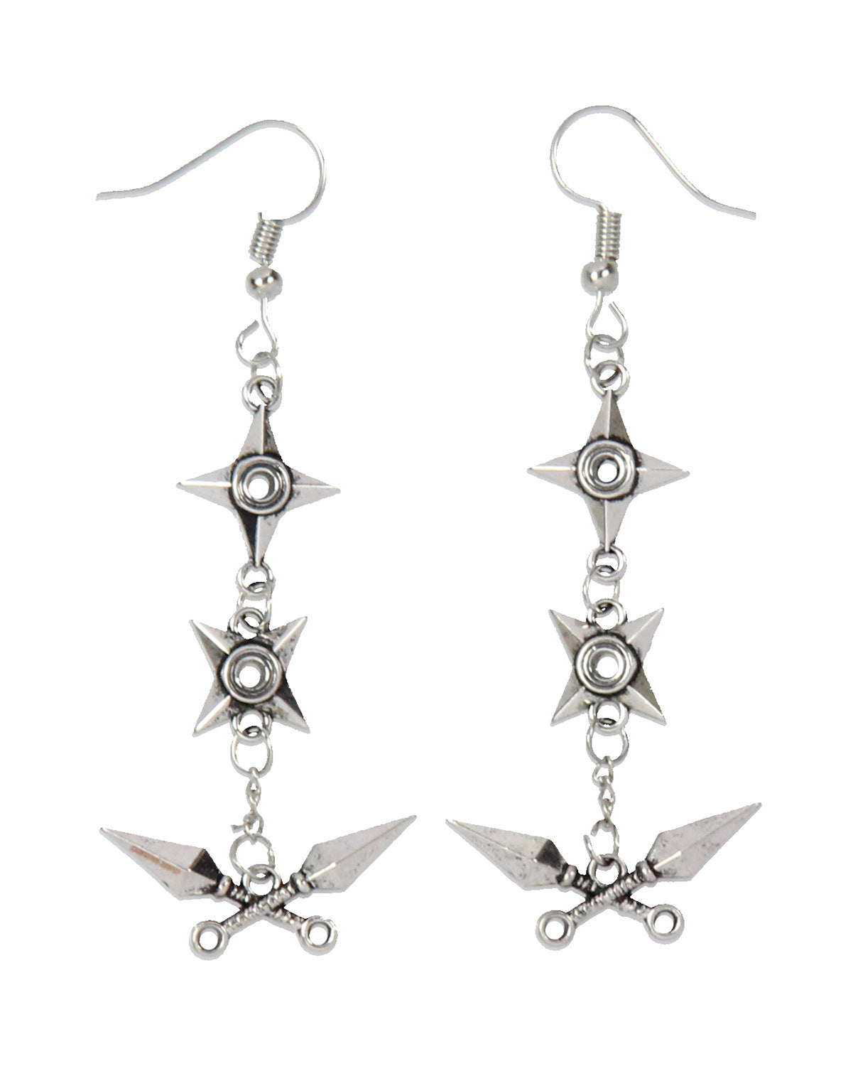 Naruto Shippuden Anime Manga Costume Jewelry Stud And Dangle Earrings Set 4 Pack - Seven Times Six