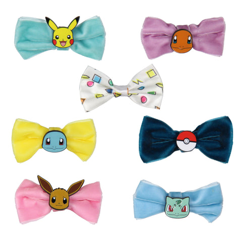 Pokemon Velvet Character Hair Accessories Bows Hair Clips For Women Girls 7 Pcs