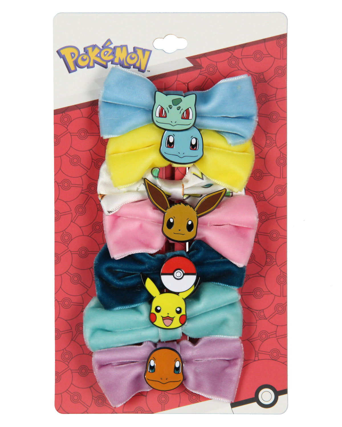 Pokemon Velvet Character Hair Accessories Bows Hair Clips For Women Girls 7 Pcs
