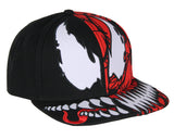 Marvel Comics Venom Carnage Split Face Embroidered Flat Bill Snapback Hat