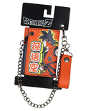 Dragon Ball Z Anime Son Goku Tri-Fold Snap Closure Chain Wallet