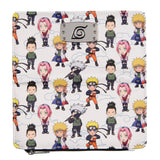 Naruto Shippuden Chibi Figures Snap Closure Faux Leather Wallet For Women