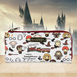 Harry Potter Wallet Allover Chibi Character Zip Closure Faux Leather Wallet