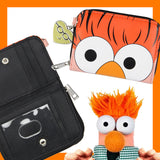 The Muppets Beaker Mini Compact Zip Around Wallet with Dr. Bunsen Honeydew Charm