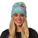 Nintendo Kirby Peek A Boo Embroidered Character Cuff Knit Beanie Hat Cap