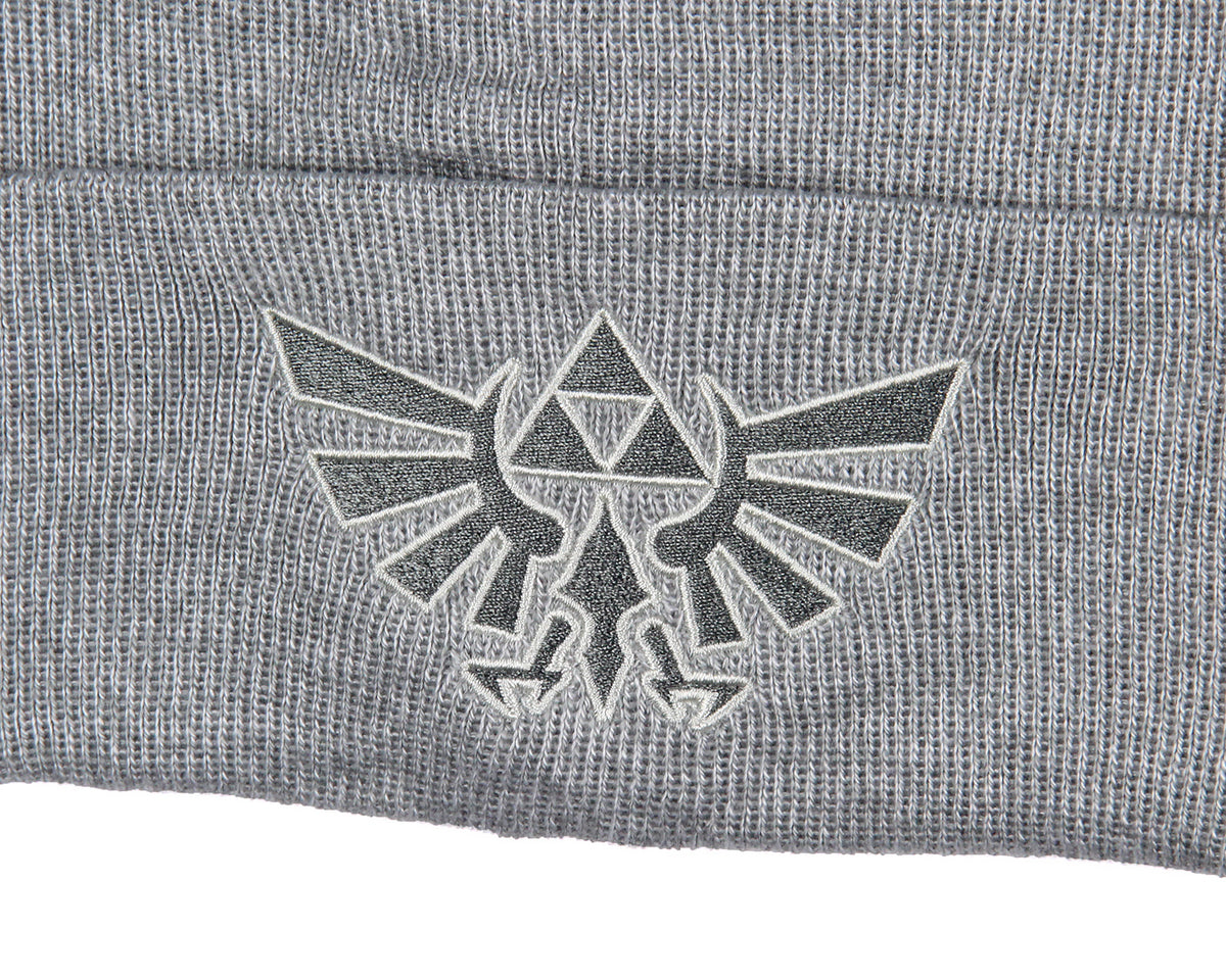 Legend Of Zelda Embroidered Wingcrest Triforce Knit Cuff Beanie Hat Cap