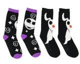 The Nightmare Before Christmas Adult Plush Slipper Socks w/ No-Slip Sole 2 Pack