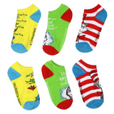 Dr. Seuss Socks Kids Book Character Designs Mix n' Match Ankle Socks 6 Pack