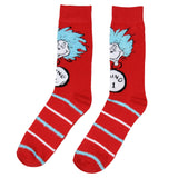 Dr. Seuss Cat In The Hat THING ONE THING TWO Mid Calf Crew Socks