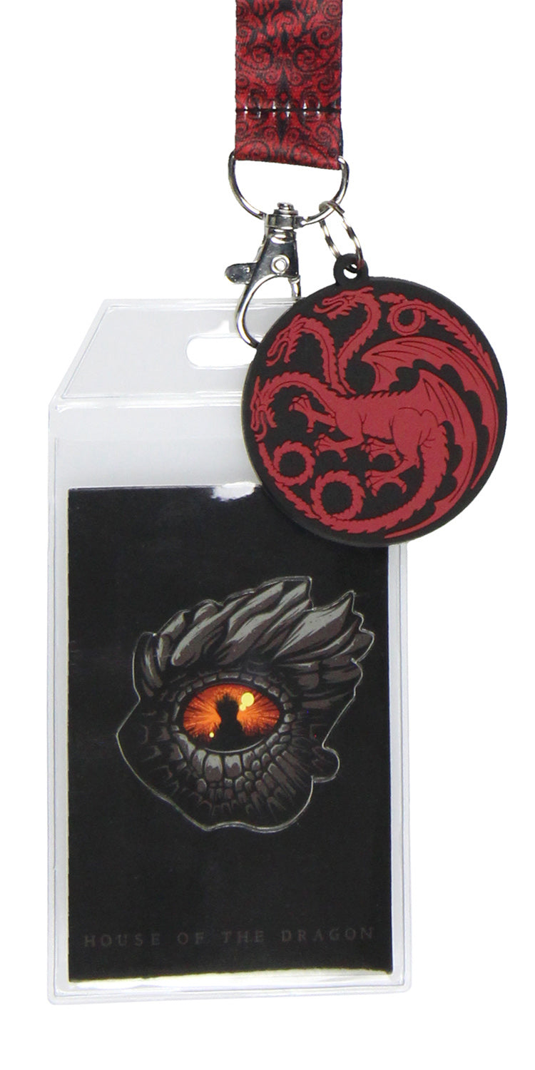 Game Of Thrones: House Of The Dragon ID Badge Holder Lanyard w/ 2" Pendant