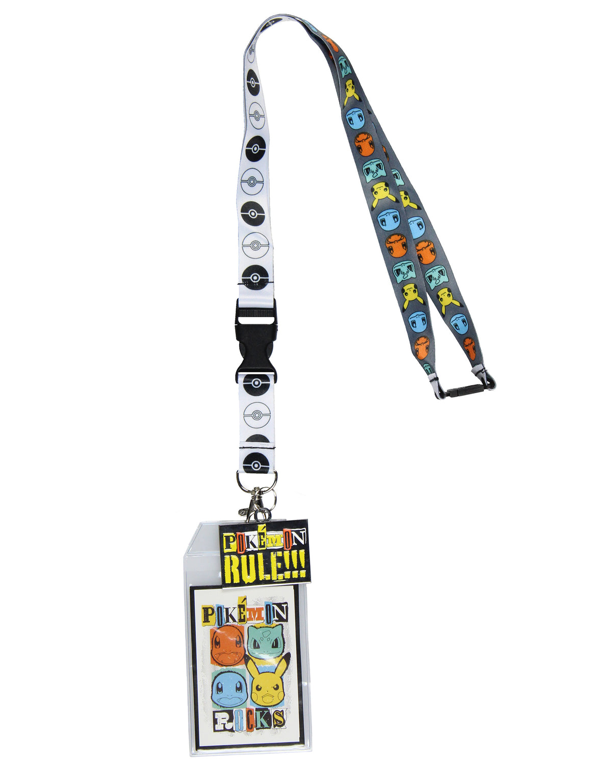 Pokemon Rocks Breakaway ID Badge Holder Lanyard w/ 2" Metal Pendant