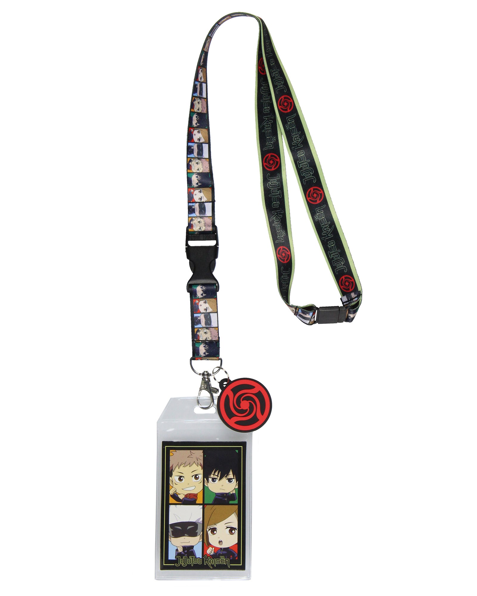Jujutsu Kaisen Chibi Panel ID Badge Holder Lanyard w/ Charm Pendant