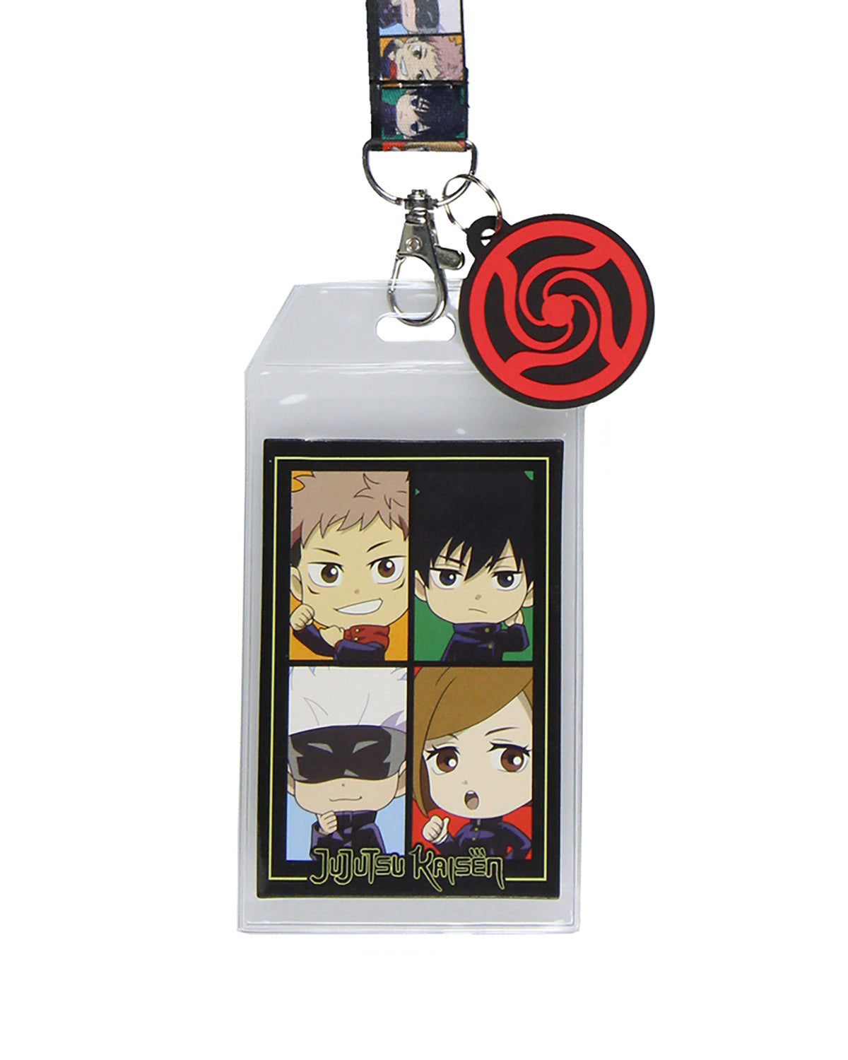 Jujutsu Kaisen Chibi Panel ID Badge Holder Lanyard w/ Charm Pendant