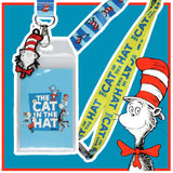 Dr. Seuss Cat In The Hat Breakaway ID Badge Holder Lanyard w/ 2" Rubber Pendant