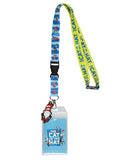 Dr. Seuss Cat In The Hat Breakaway ID Badge Holder Lanyard w/ 2" Rubber Pendant