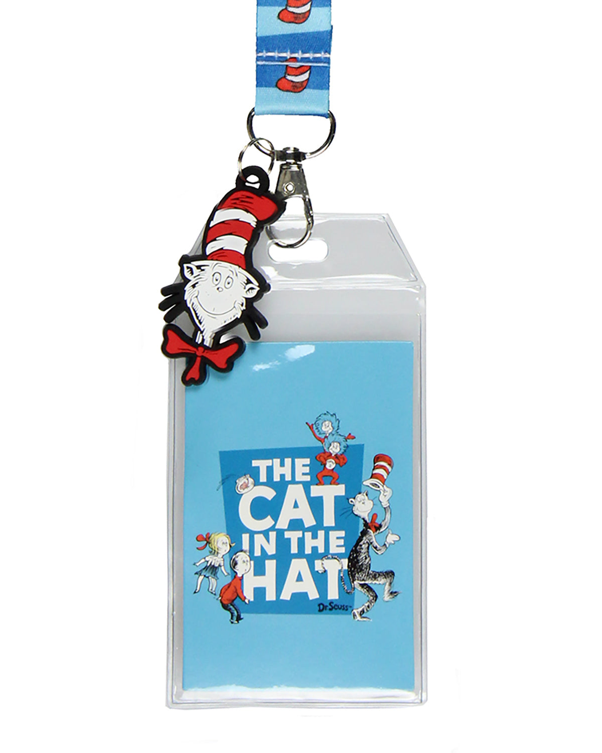 Dr. Seuss Cat In The Hat Breakaway ID Badge Holder Lanyard w/ 2" Pendant