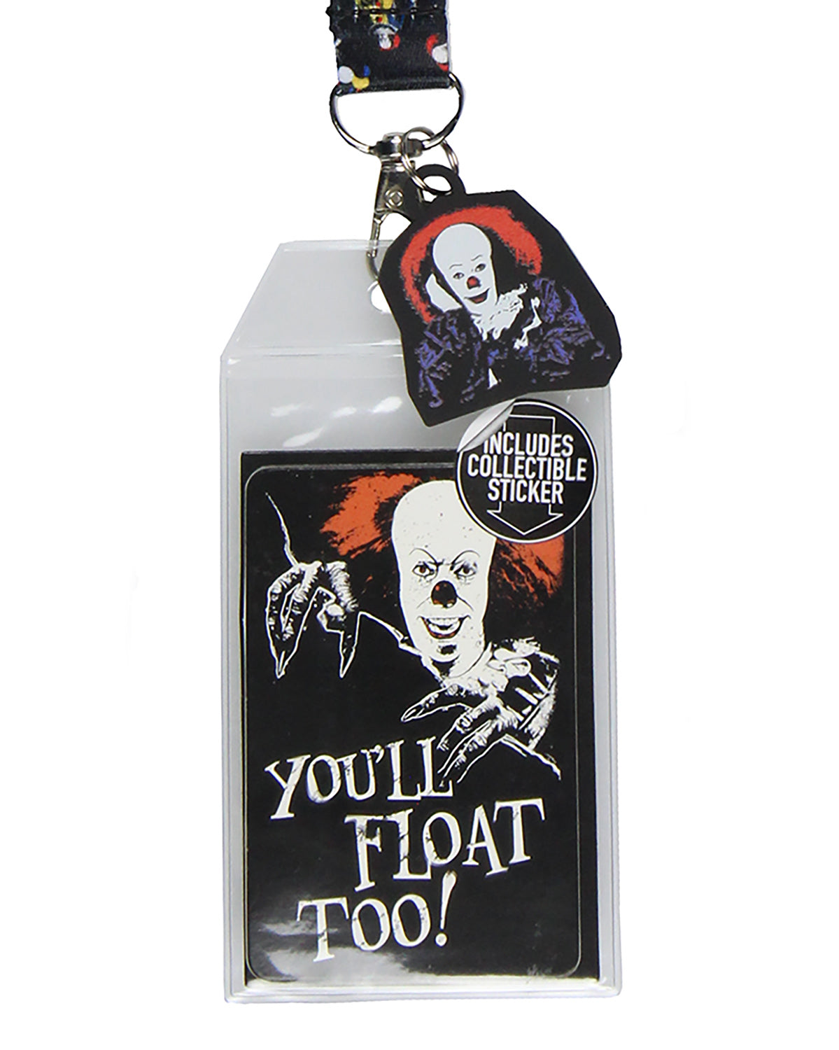 IT Pennywise Clown You'll Float Too! ID Badge Holder Lanyard w/ Pendant