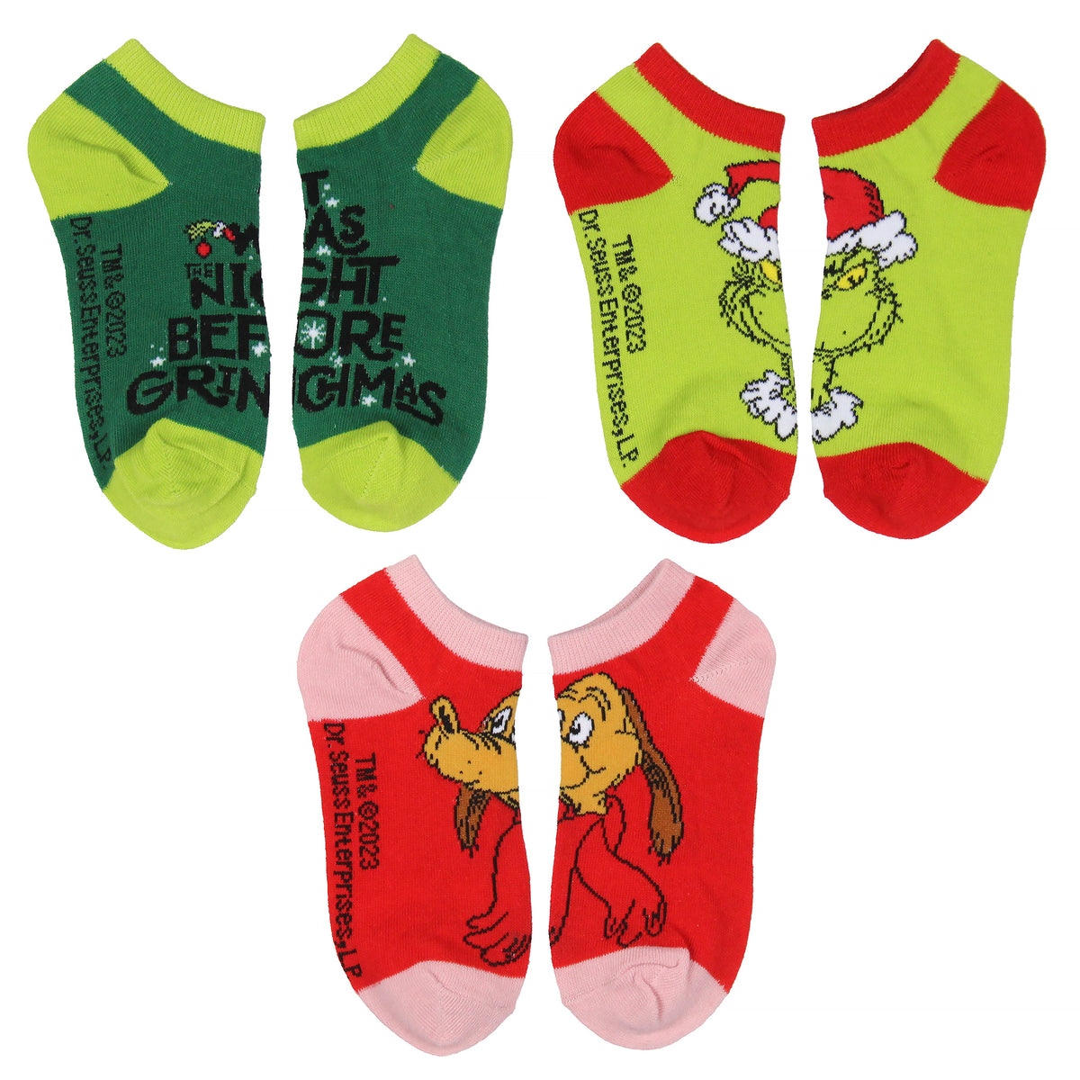 Dr. Seuss GRINCH Boys' Socks Character Low Cut Ankle No Show Socks 6 Pairs