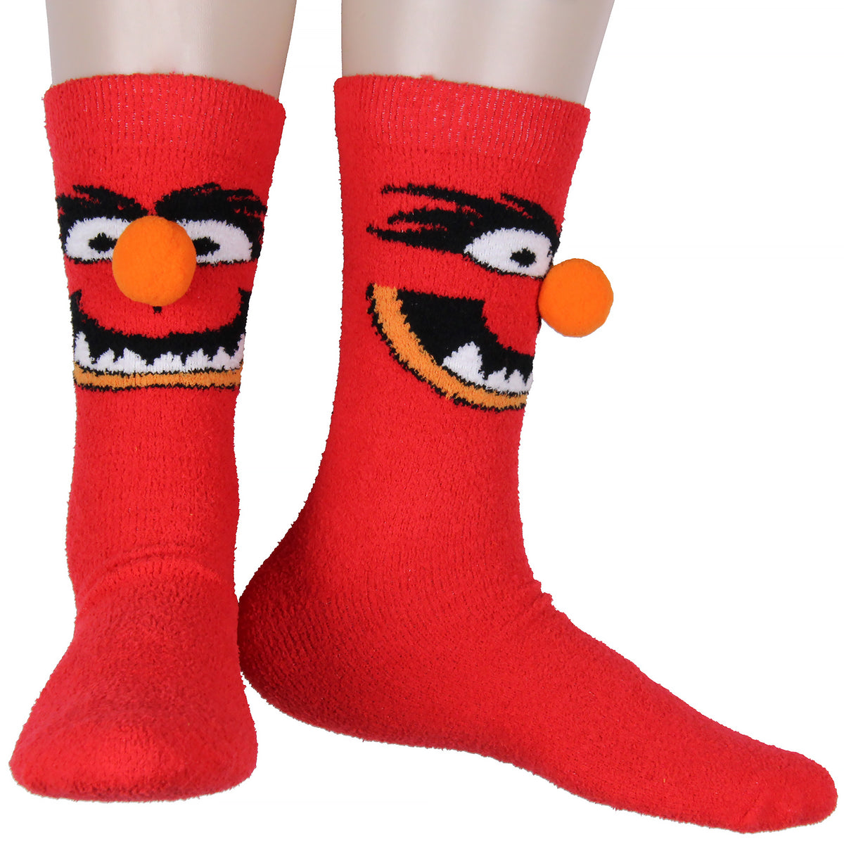 Disney The Muppets Socks Animal 3D Nose Adult Chenille Fuzzy Plush Crew Socks