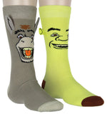 Shrek Socks Donkey And Shrek 3D Ears Character Face Design Adult Crew Socks