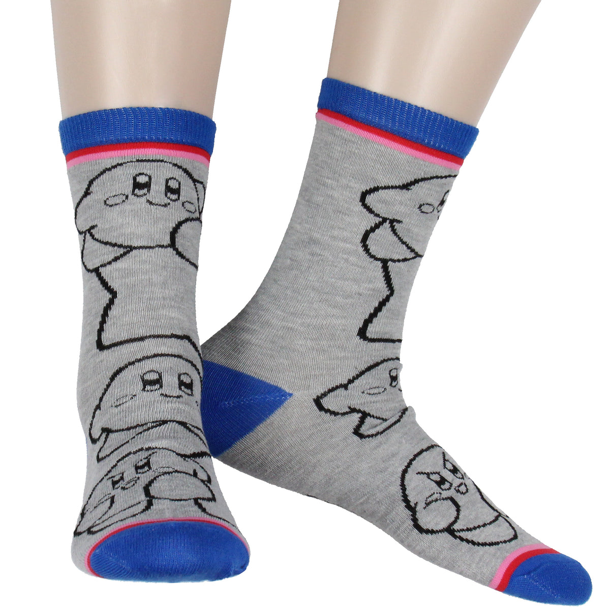 Nintendo Kirby Women's 3-Pack Character Design Anime Crew Socks