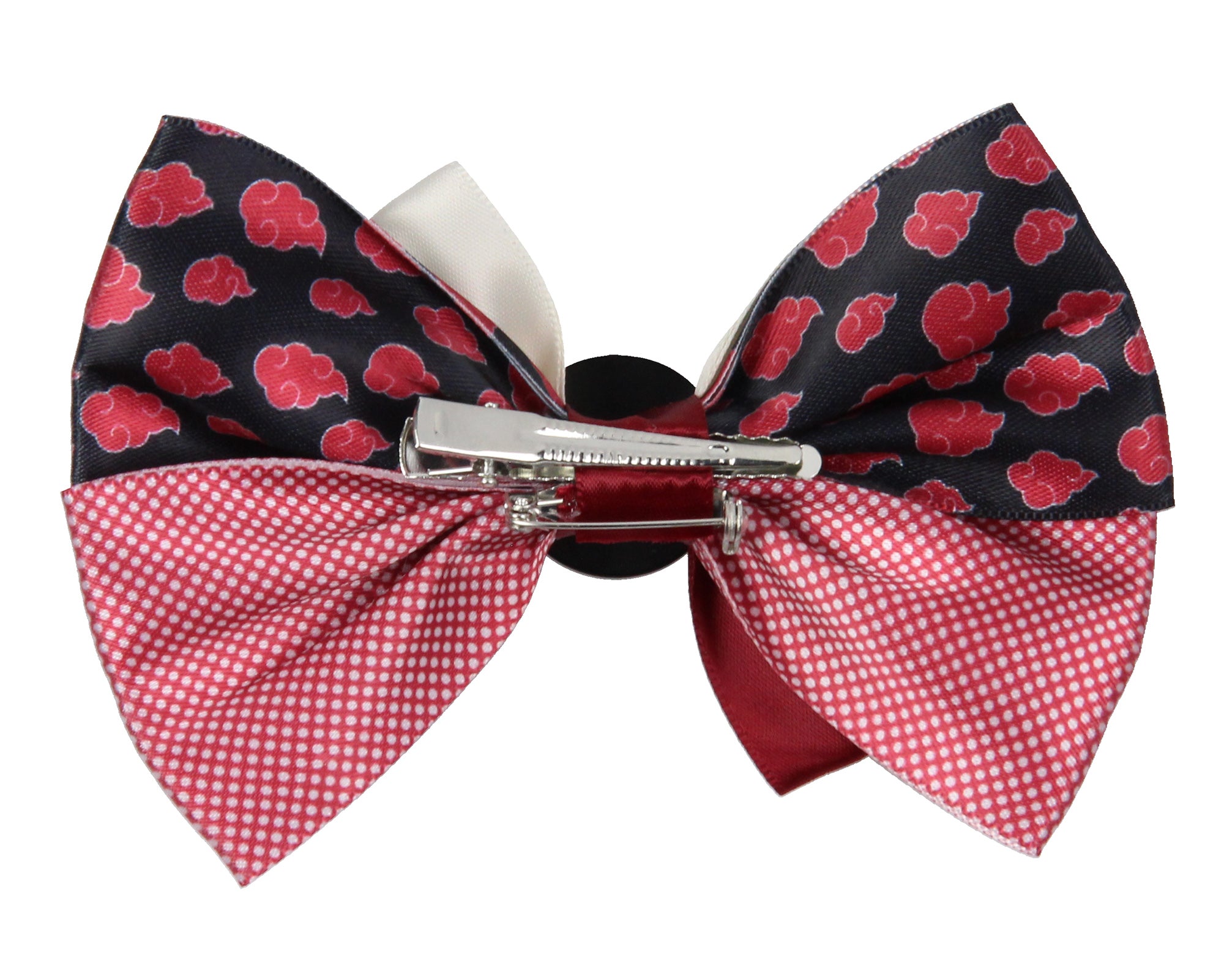 Naruto Shippuden Red Cloud Design Hidden Leaf Charm Alligator Hair Clip Bow