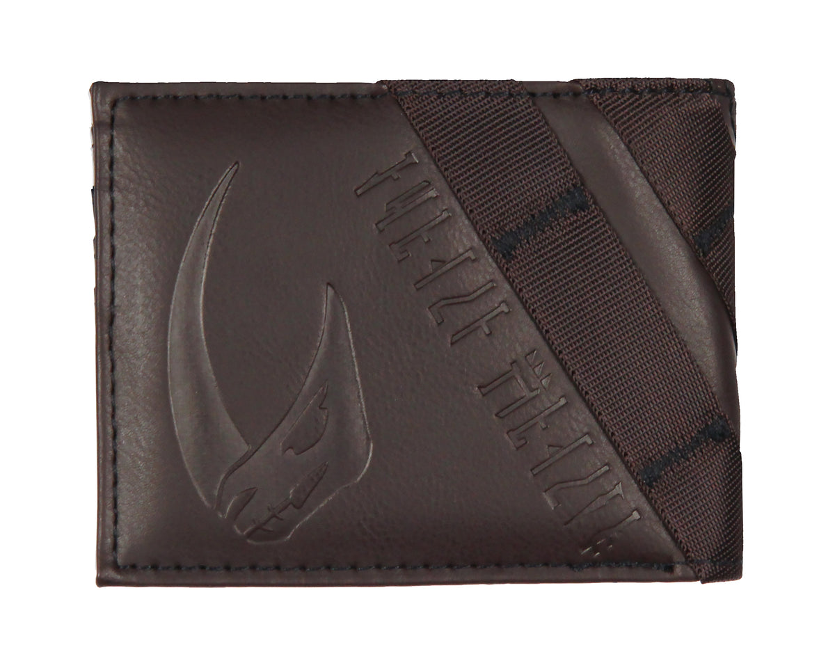 Star Wars The Mandalorian Metal Helmet Badge Applique Men's Adult Bifold Wallet