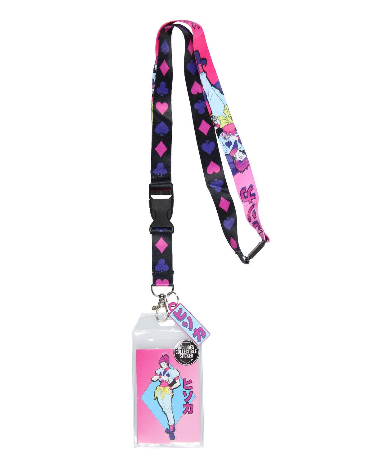 Hunter X Hunter Hisoka Morow ID Badge Holder Breakaway Lanyard w/ 1 1/2" Charm