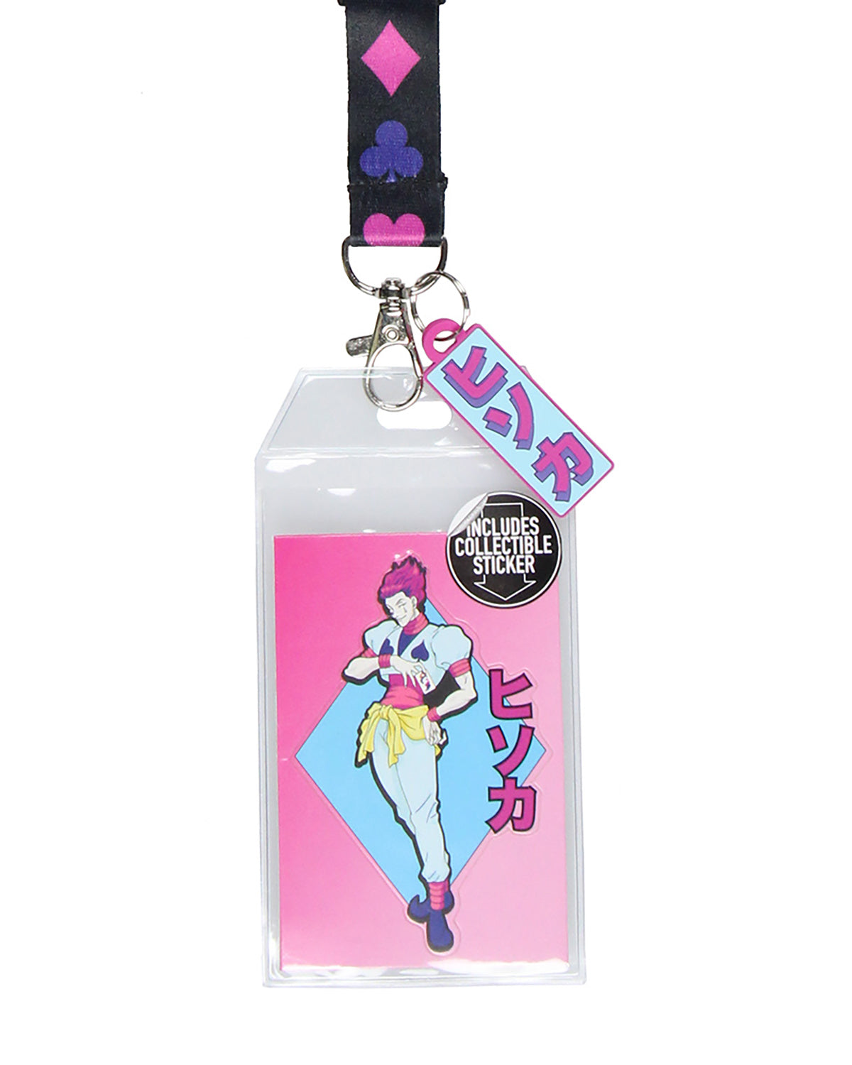 Hunter X Hunter Hisoka Morow ID Badge Holder Breakaway Lanyard w/ 1 1/2" Charm