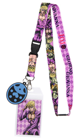 JoJo's Bizarre Adventure Giorno Giovanna Reversible ID Lanyard Badge Holder