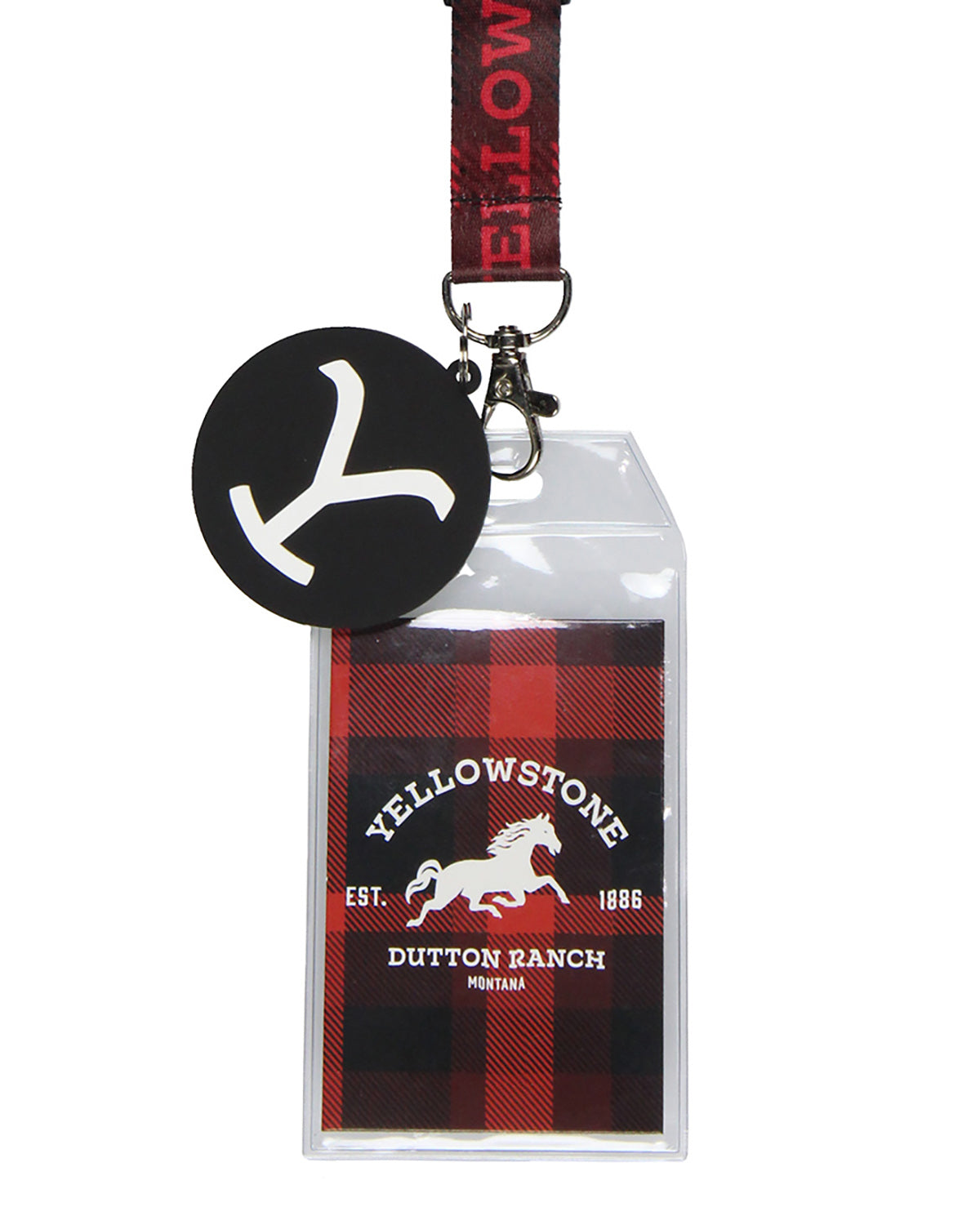 Yellowstone Dutton Ranch Reversible ID Lanyard Badge Holder with 2" Charm