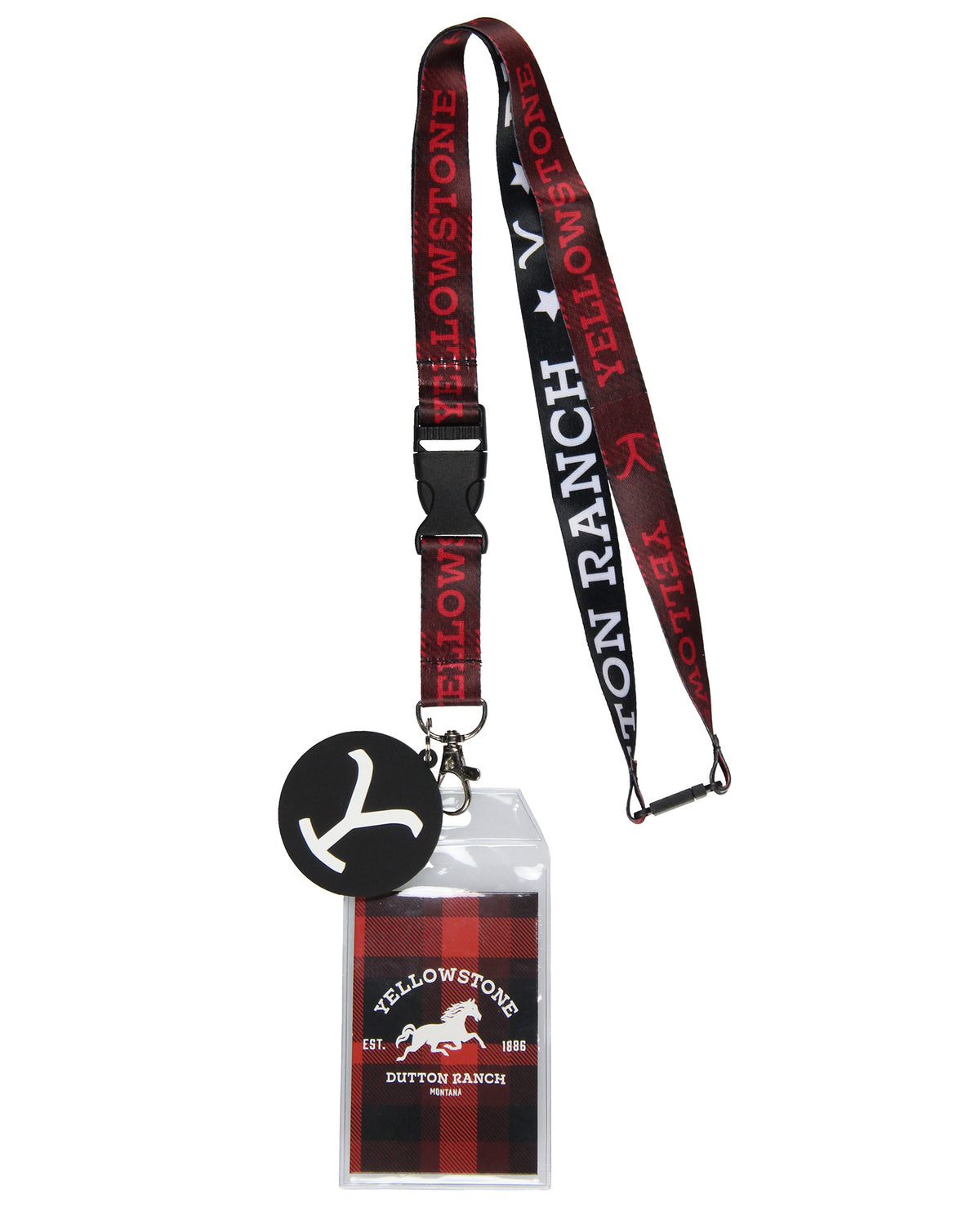 Yellowstone Dutton Ranch Reversible ID Lanyard Badge Holder with 2" Charm